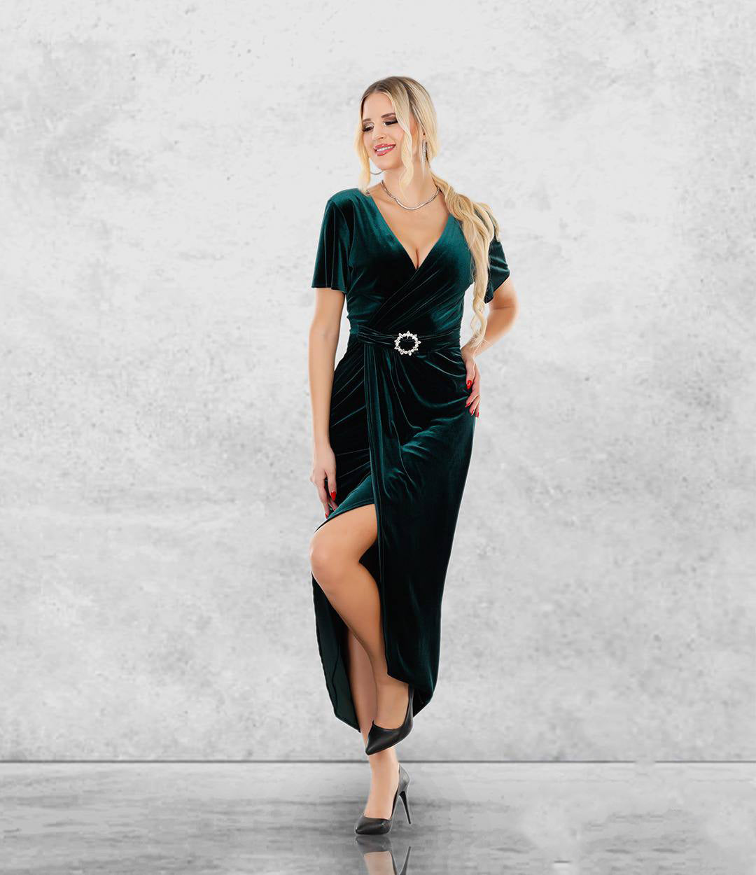 LONG VELVET DRESS