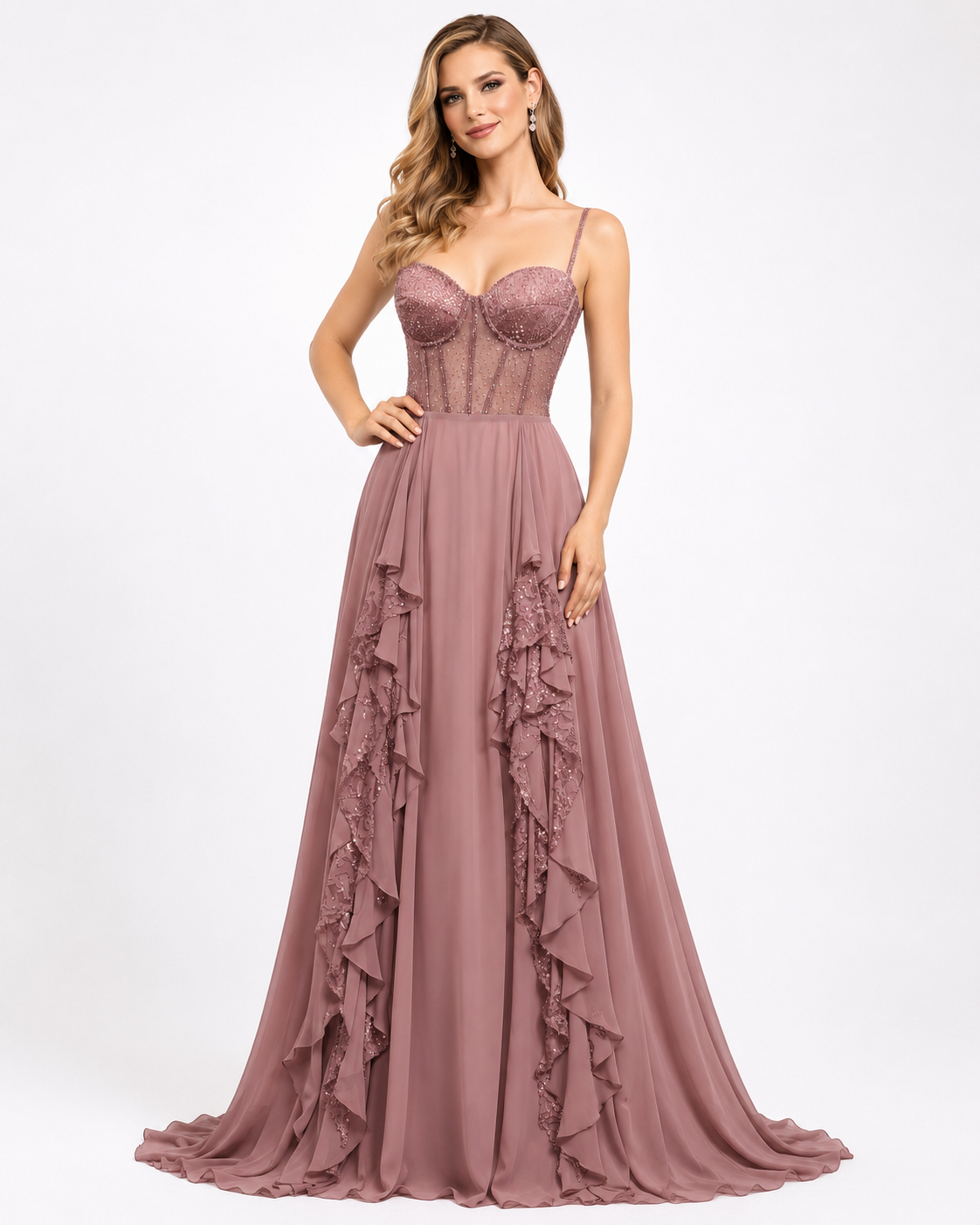 Long Pistachio Green Gown