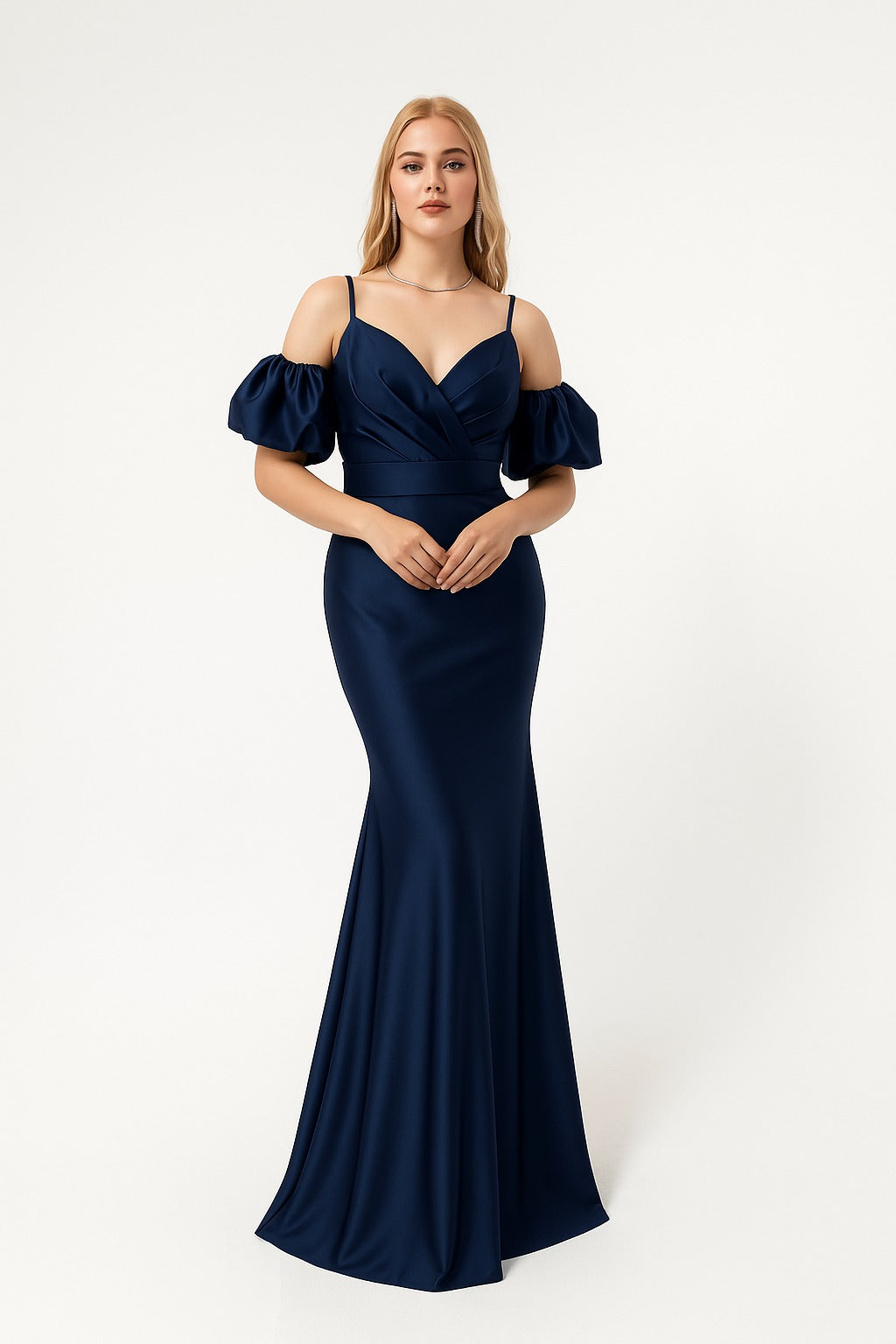 Off-shoulder puff sleeves