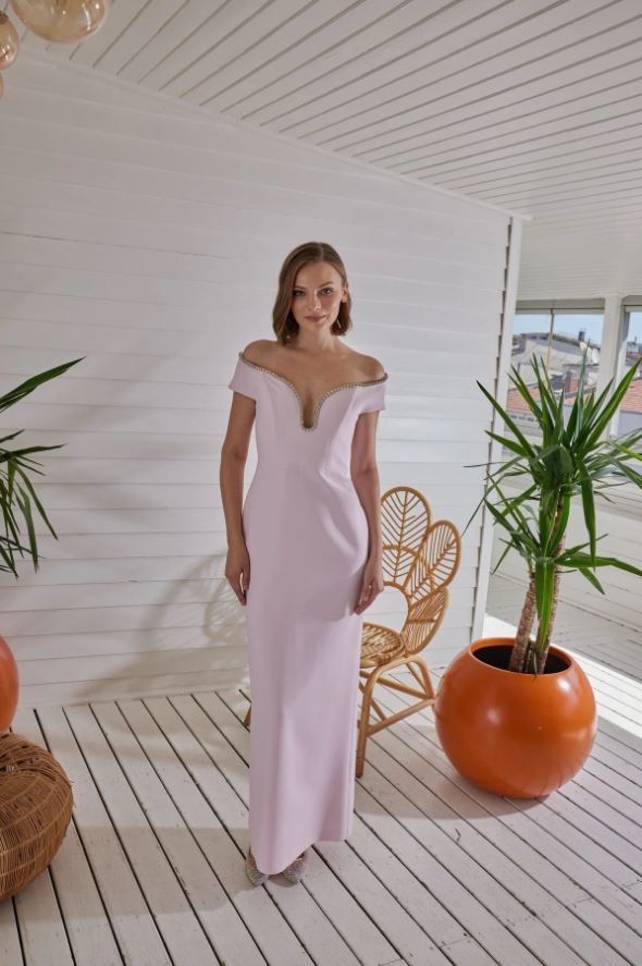 LONG HALF-SLEEVE DRESS